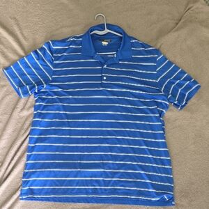 Greg Norman Collection Blue and White Striped Polo Shirt‎